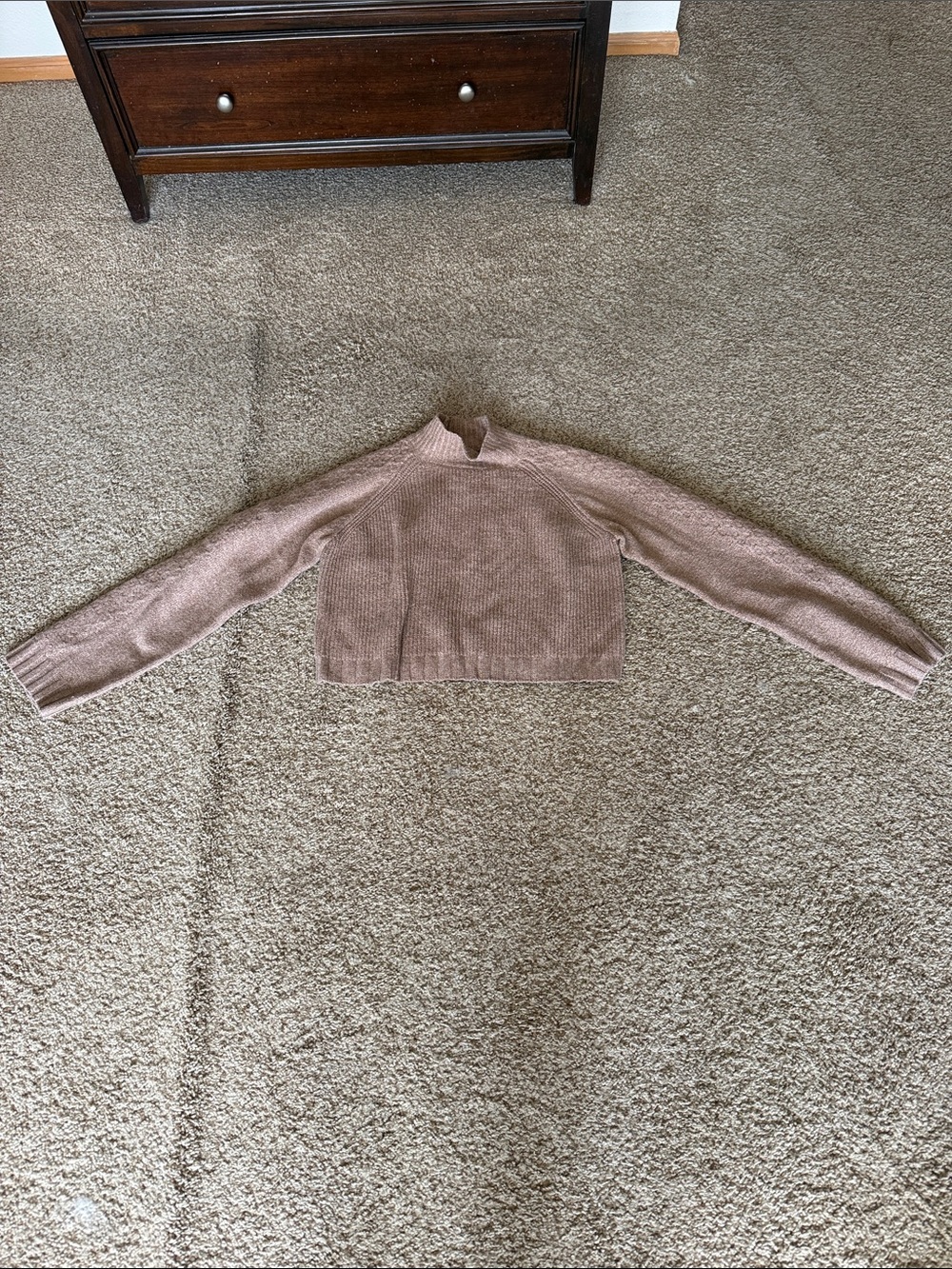 Wild Fable Cropped Mock Neck Women's Sweater in Beige